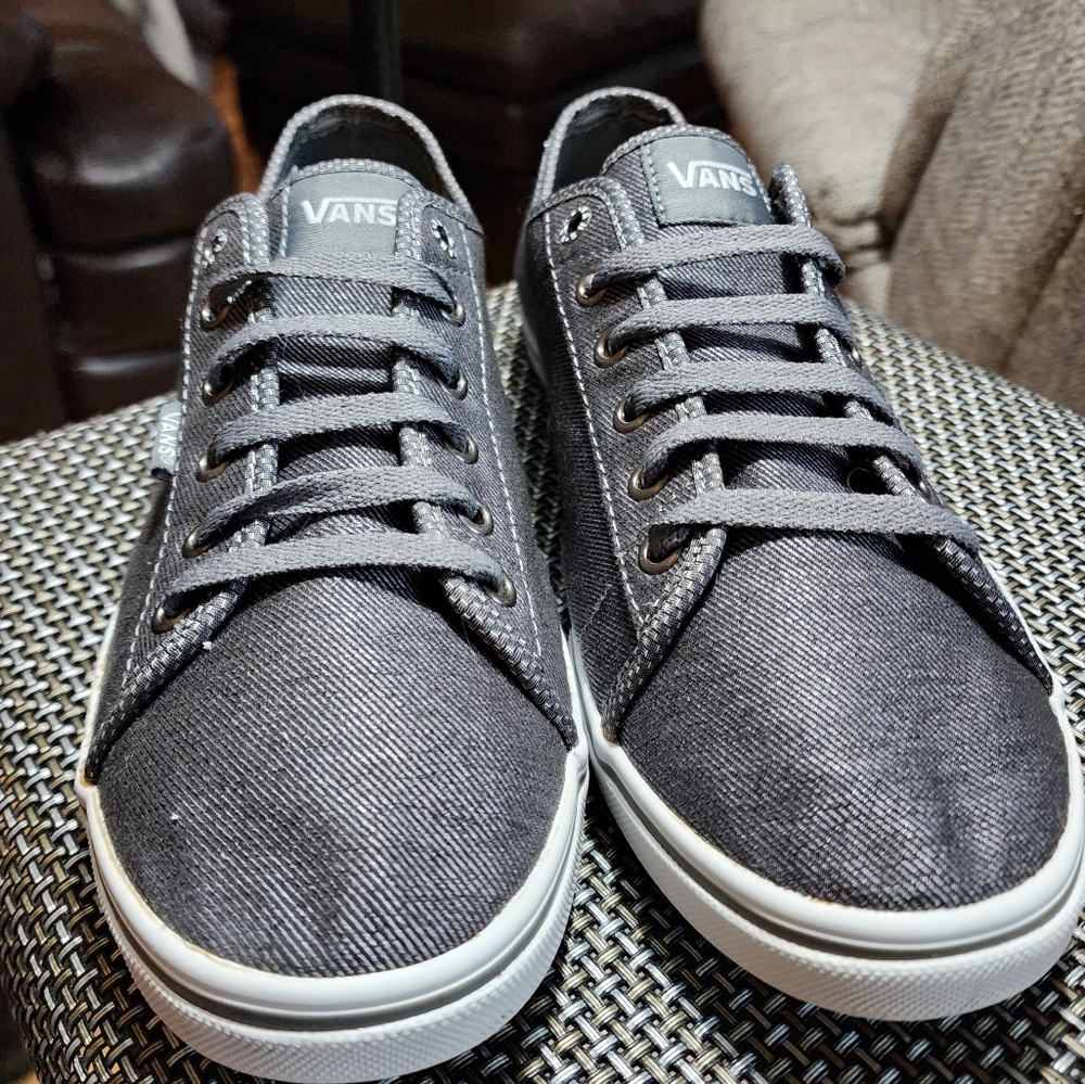Vans gray denim ferris low pro sneakers size 10 - 30% off 2 or more items